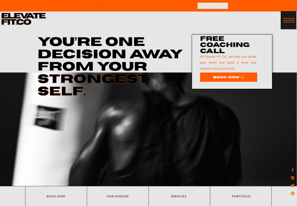 Elevate Fit Co. website